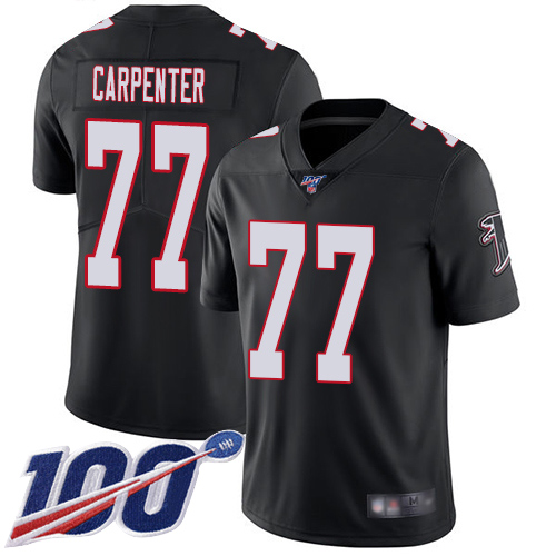 Atlanta Falcons Limited Black Men James Carpenter Alternate Jersey NFL Football #77 100th Season Vapor Untouchable->atlanta falcons->NFL Jersey